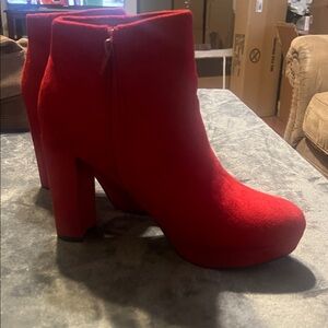 Dream Pairs Bold Red Ankle Booties